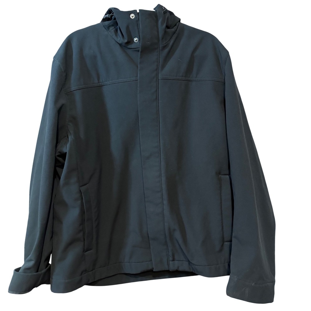 Banana Republic Mens NWOT Black Softshell Jacket Hooded Full Zip XL 794432-01